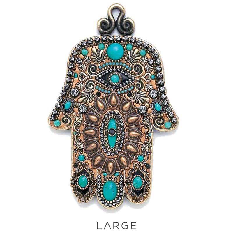Gold and Turquoise Wall Hamsa