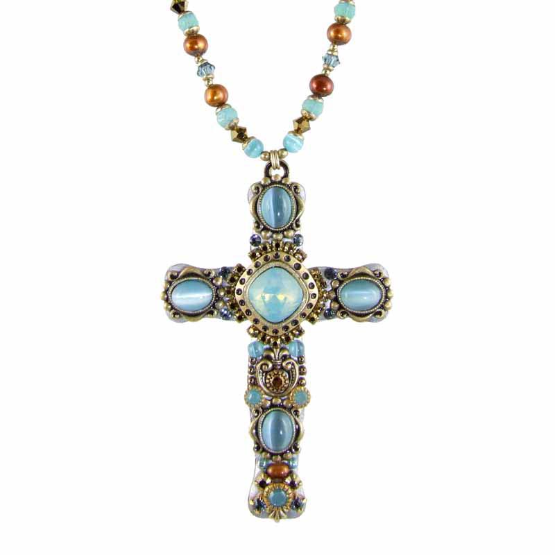 Sky Blue Cross Necklace