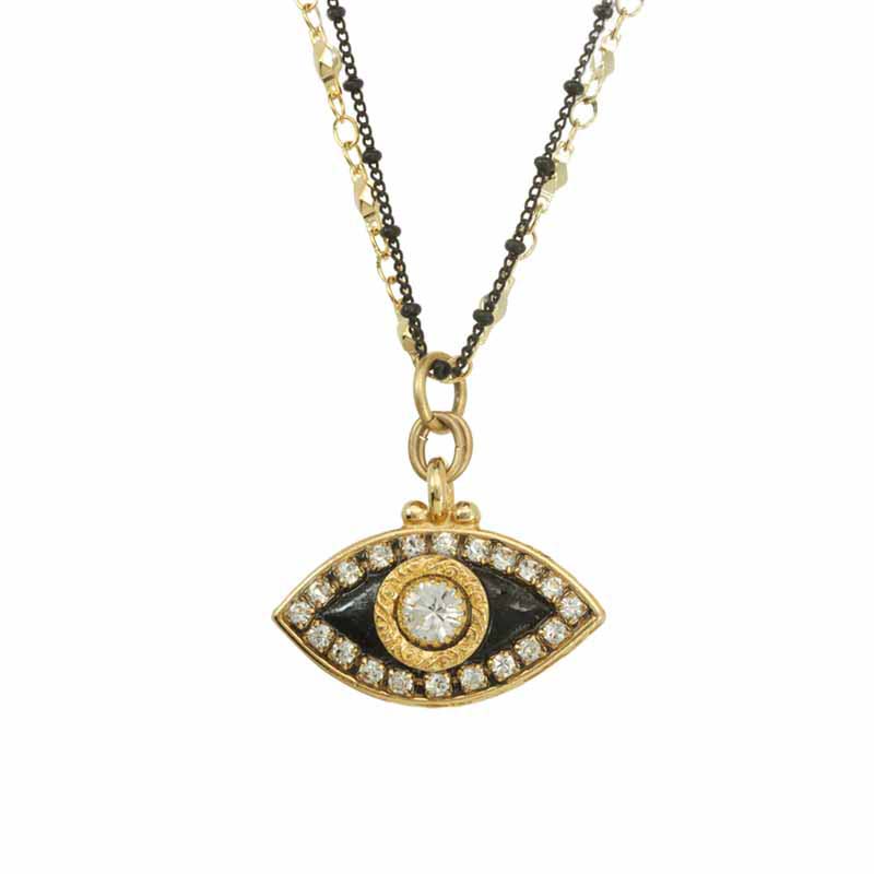 Gold & Black Evil Eye Necklace