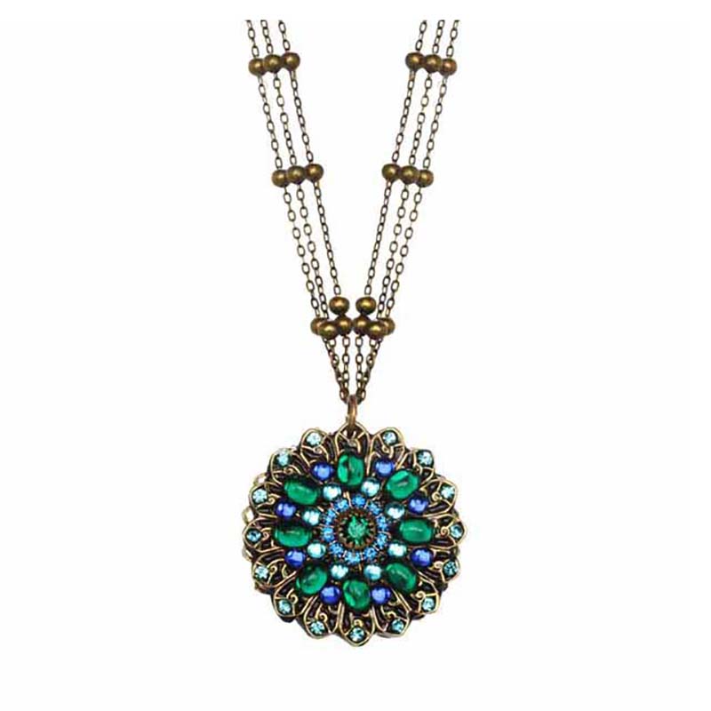 Peacock Sunflower Necklace