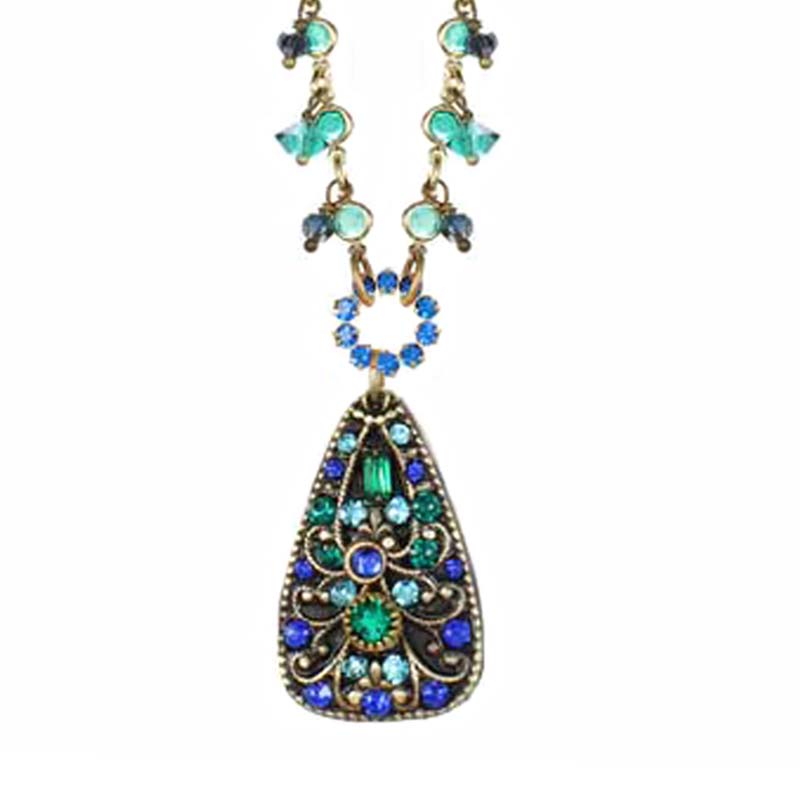 Peacock Triangle Necklace