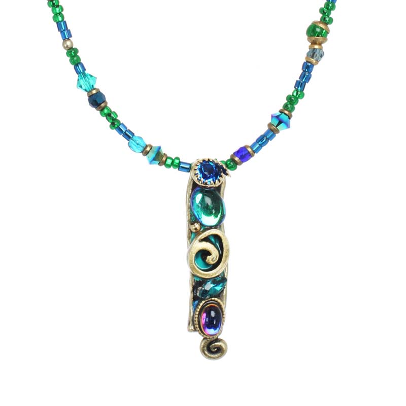 Emerald Small Rectangle Pendant Necklace