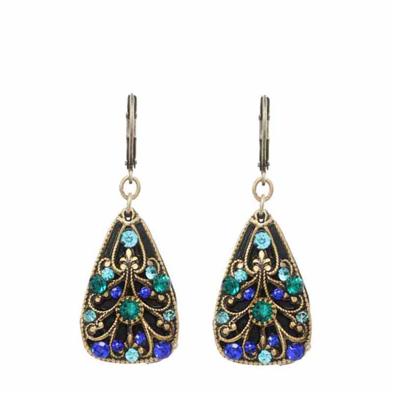 Peacock Triangle Earrings