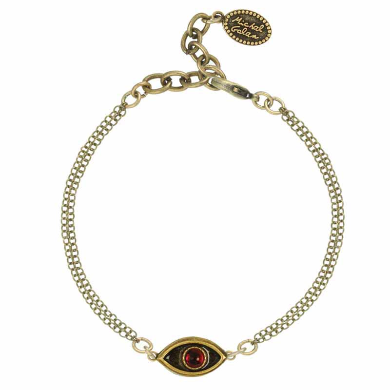 Tiny Garnet Evil Eye Bracelet