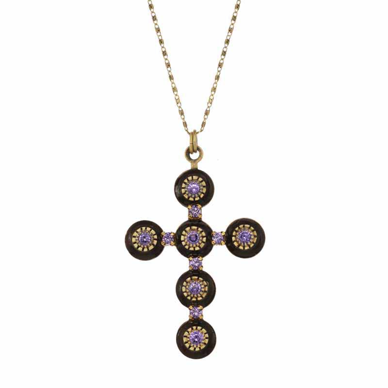 Purple Patonce Cross Necklace