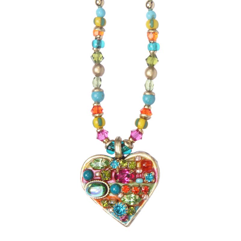 Multi-Bright Heart Necklace 