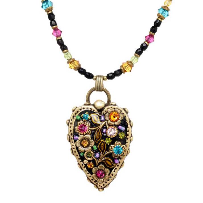 Midnight Garden Heart Necklace