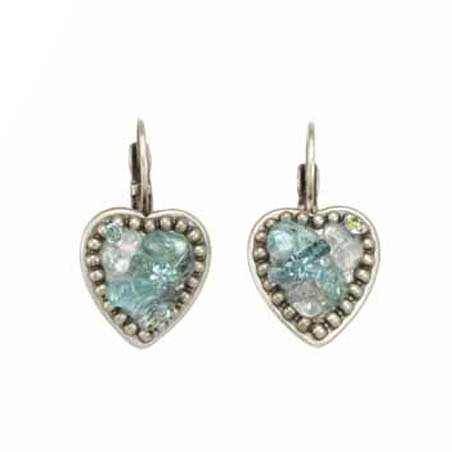 Aqua Heart Earrings