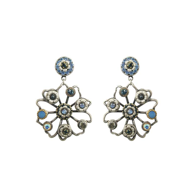 Blue Frost Flower Earrings