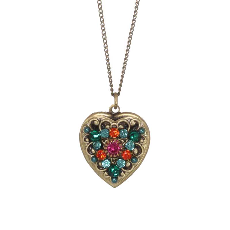Prismatic Multicolor Heart Necklace