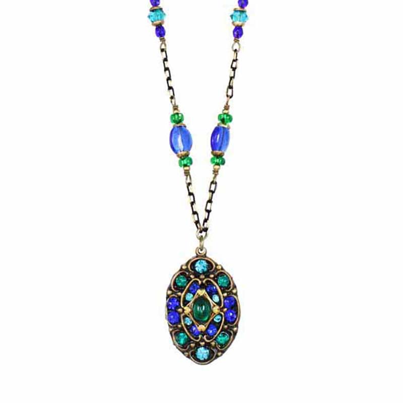 Peacock Long Oval Necklace