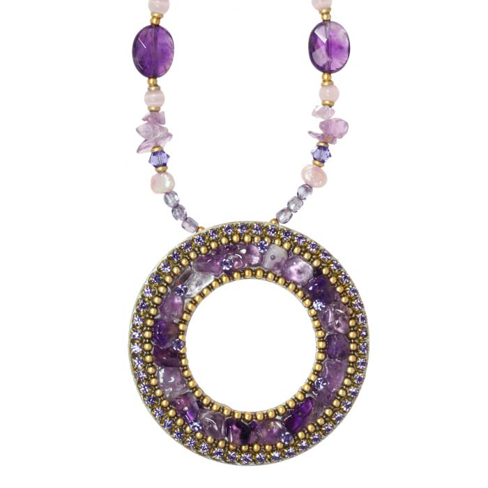 Violet Large Open Circle Necklace