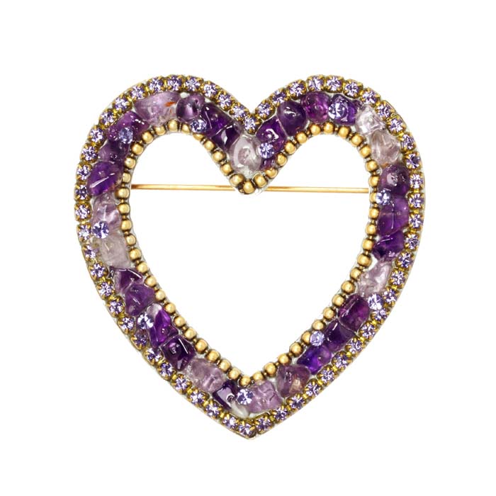 Violet Open Heart Pin