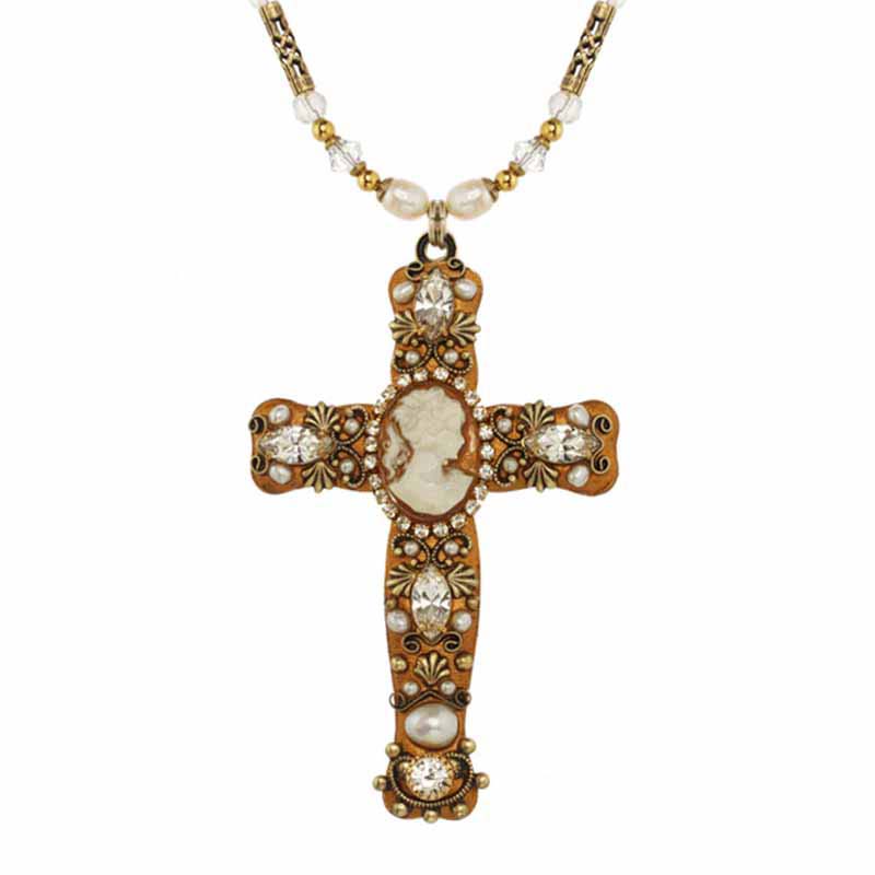 Cameo Cross Necklace