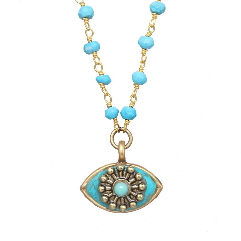 Small Turquoise Eye Necklace