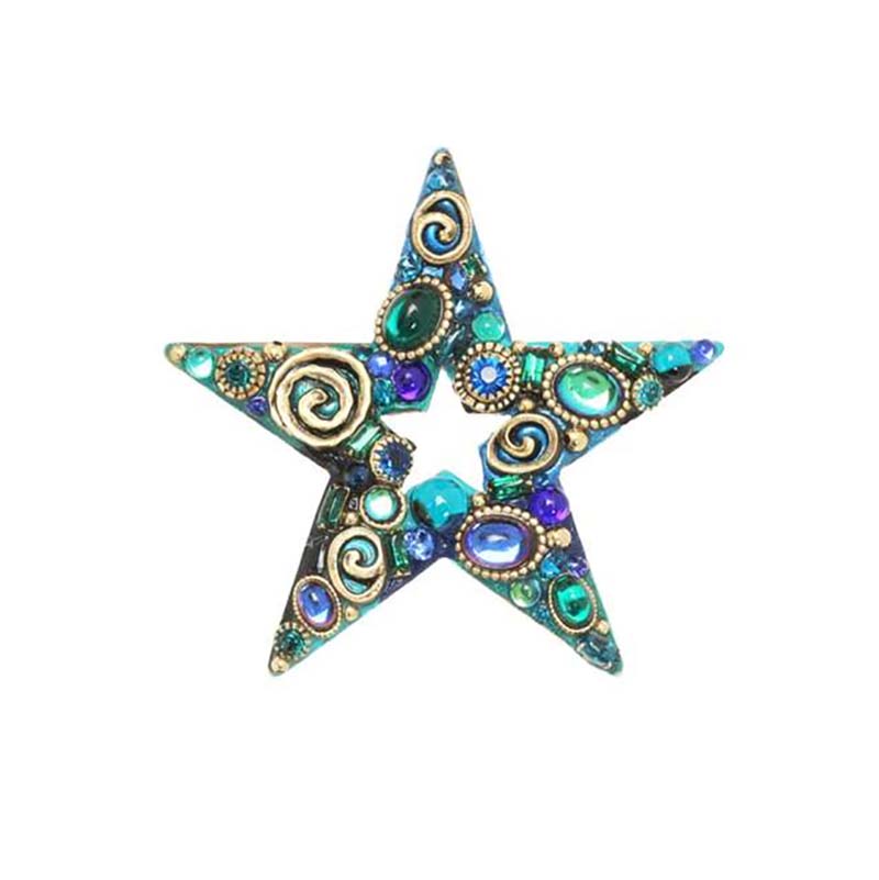 Emerald Star Brooch