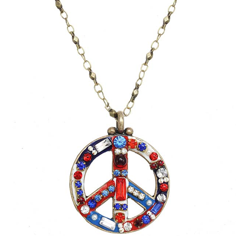 4th of July Peace Sign Necklace