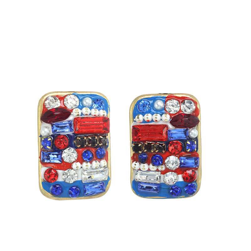 4th of July Rectangle Earrings (SPECIAL CLIP EARRING ORDER)