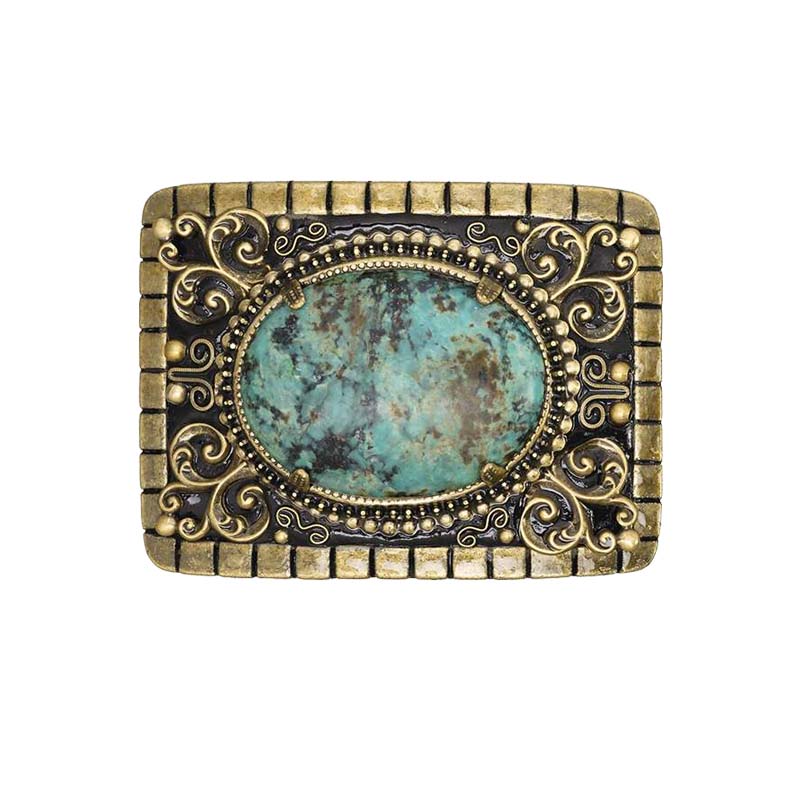 African Turquoise Belt Buckle