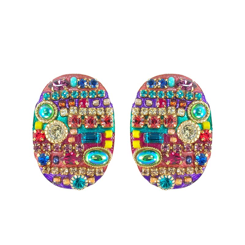 Multi Bright Oval Earrings