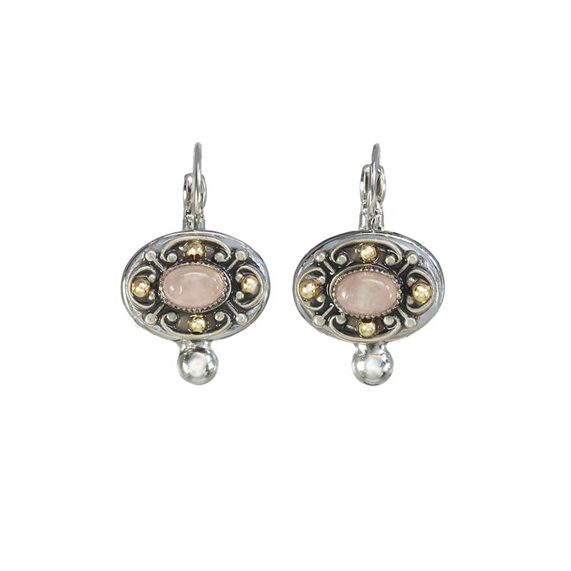 Rose Quartz Oval Earrings II