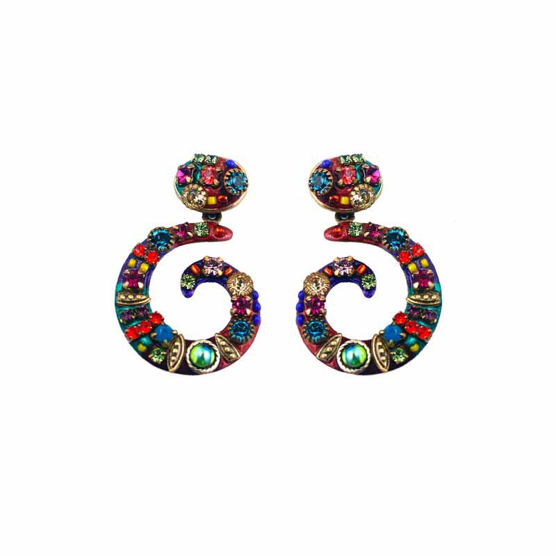 Multi Bright Swirl Earrings