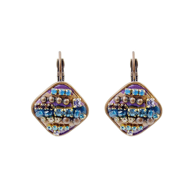 Deep Purple Diamond Earrings