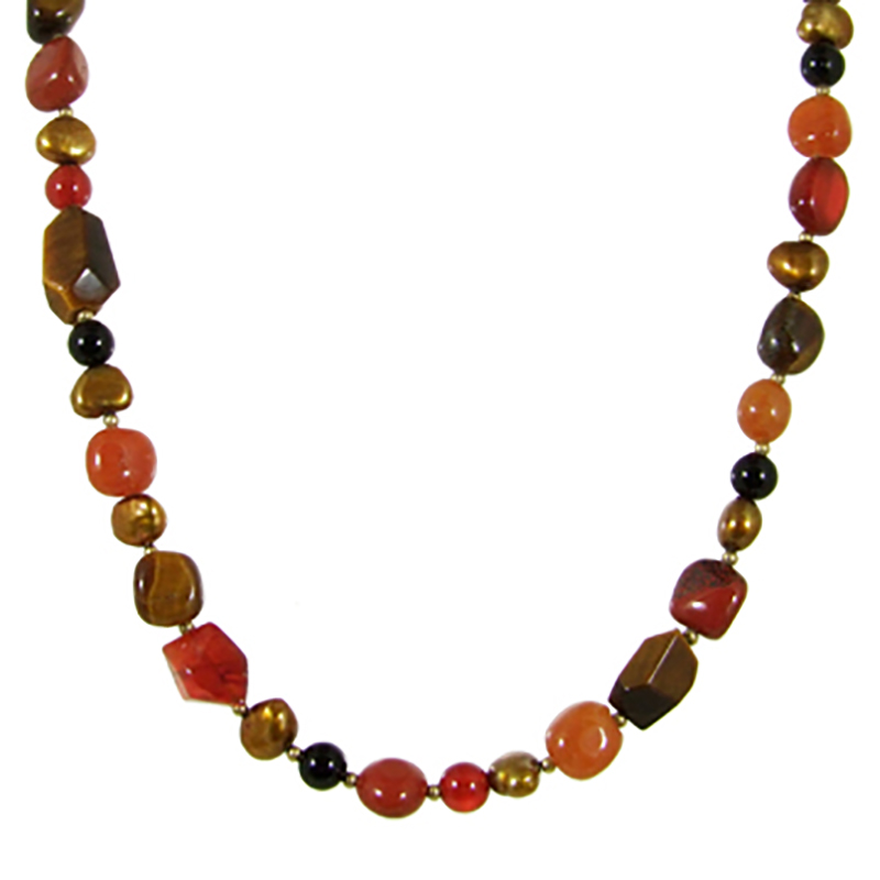 Lava Rock Small Beaded Necklace