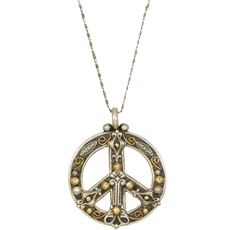 Deco Peace Sign Necklace