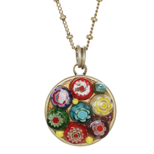Multicolor Millefiori Circle Necklace