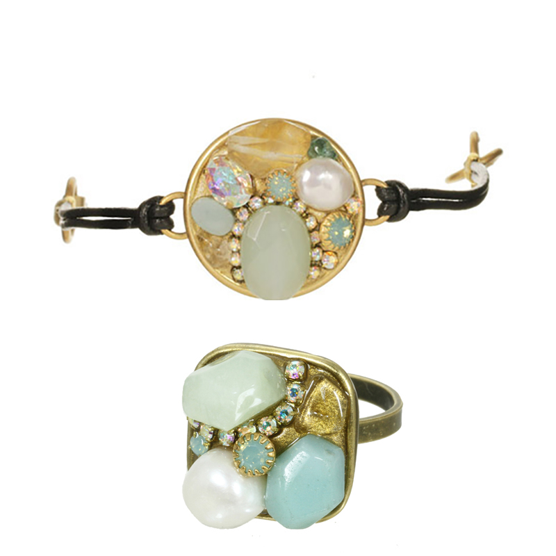 Seafoam Ring and Bracelet Set