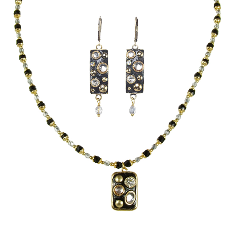 Starry Night Bar Necklace and Earrings Set