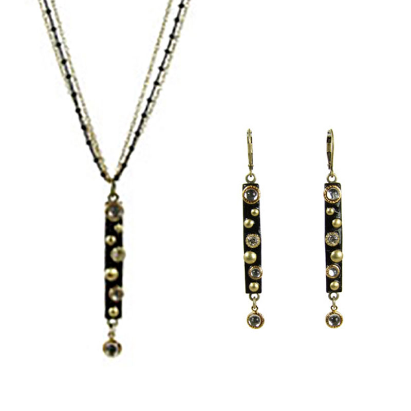 Starry Night Long Bar Necklace and Earrings Set
