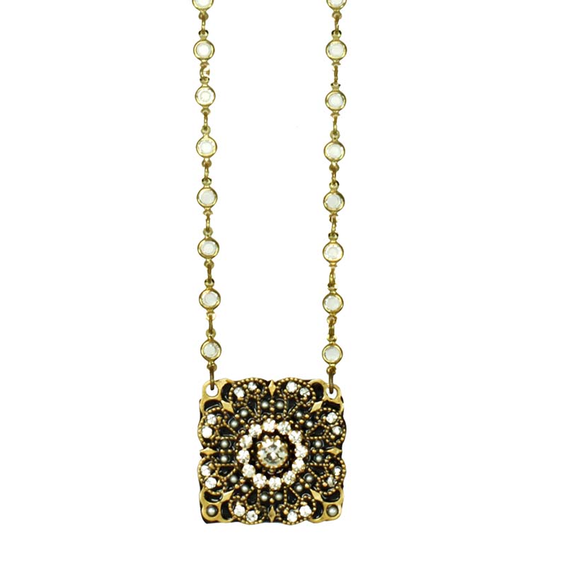 Art Deco Blossoming Square Necklace