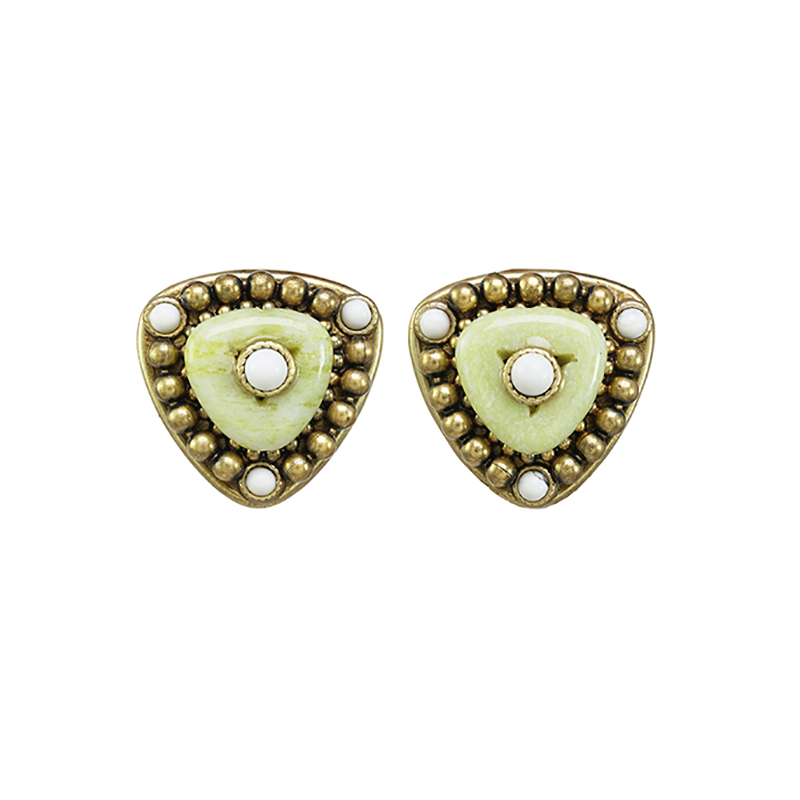 Key Lime Diamond Clip Earrings