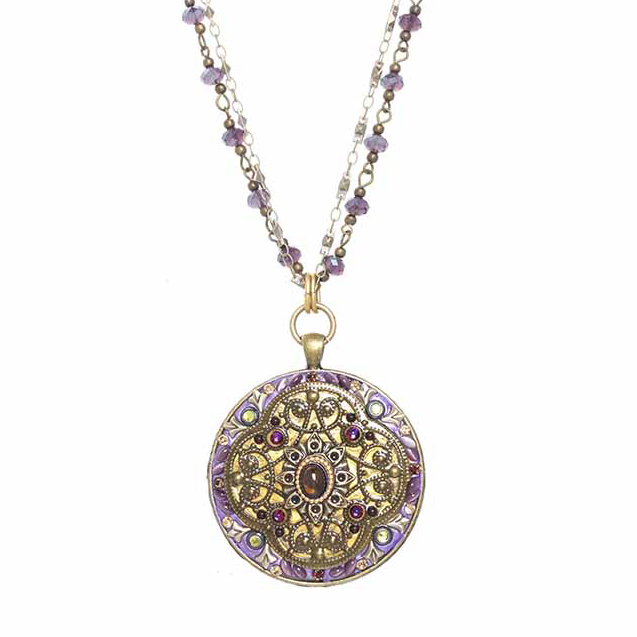 Lilac Medallion Necklace