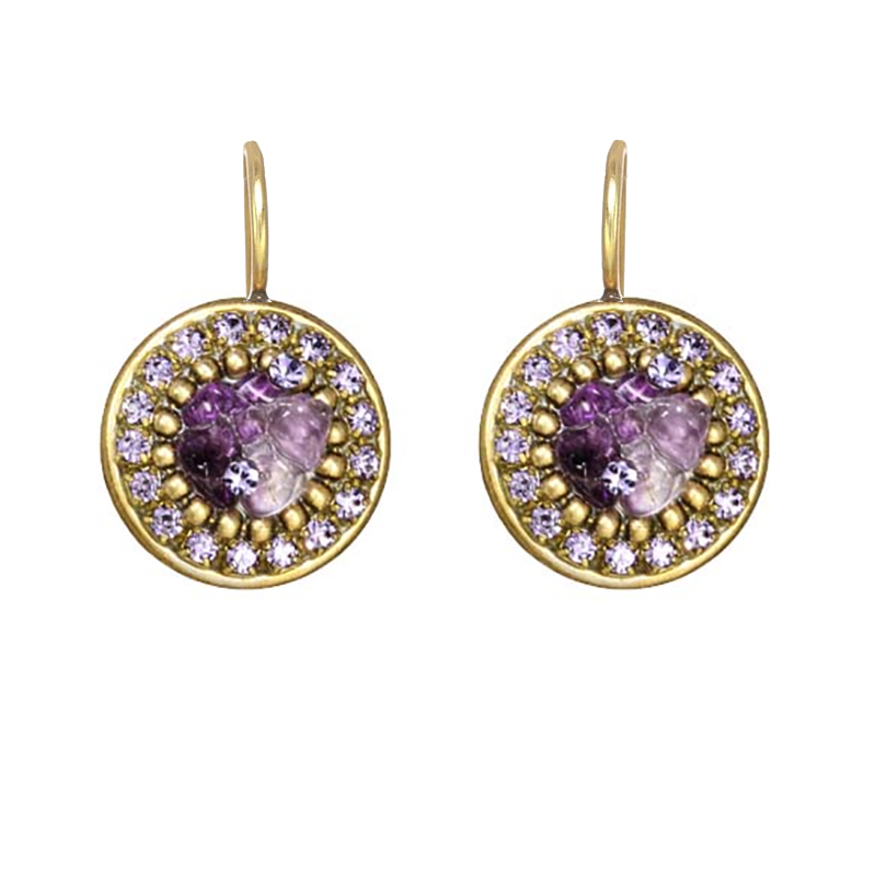Violet Circle Wire Earrings
