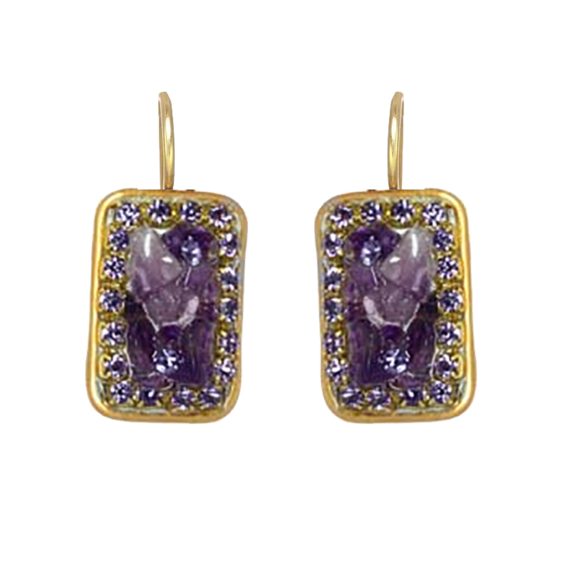 Violet Small Rectangle Earrings