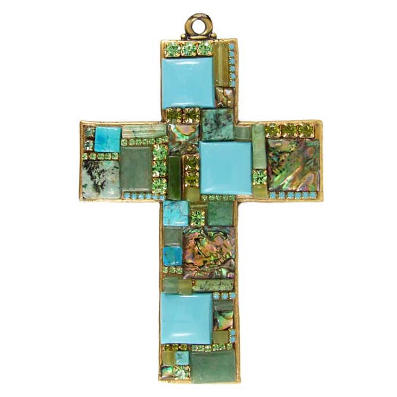 Turquoise Mosaic Wall Cross