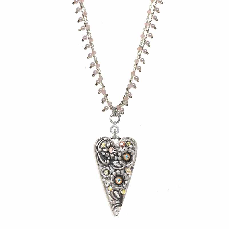 Silverlining Long Heart Necklace