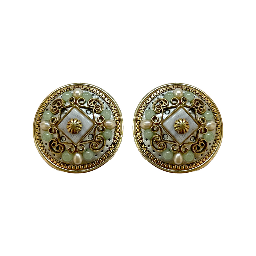 Mint Green Circle Earrings