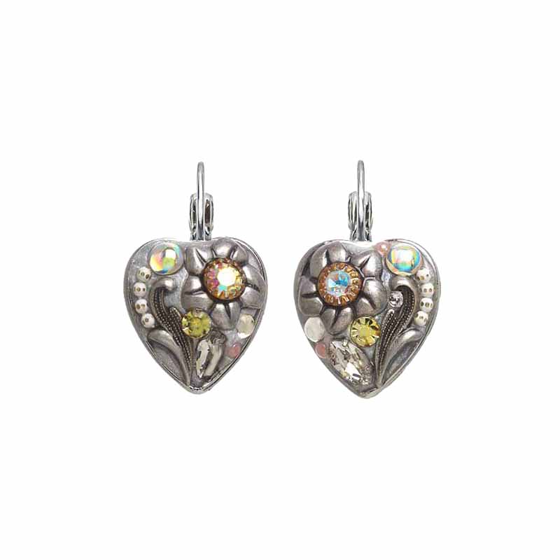 Silverlining Heart Lever Back Earrings