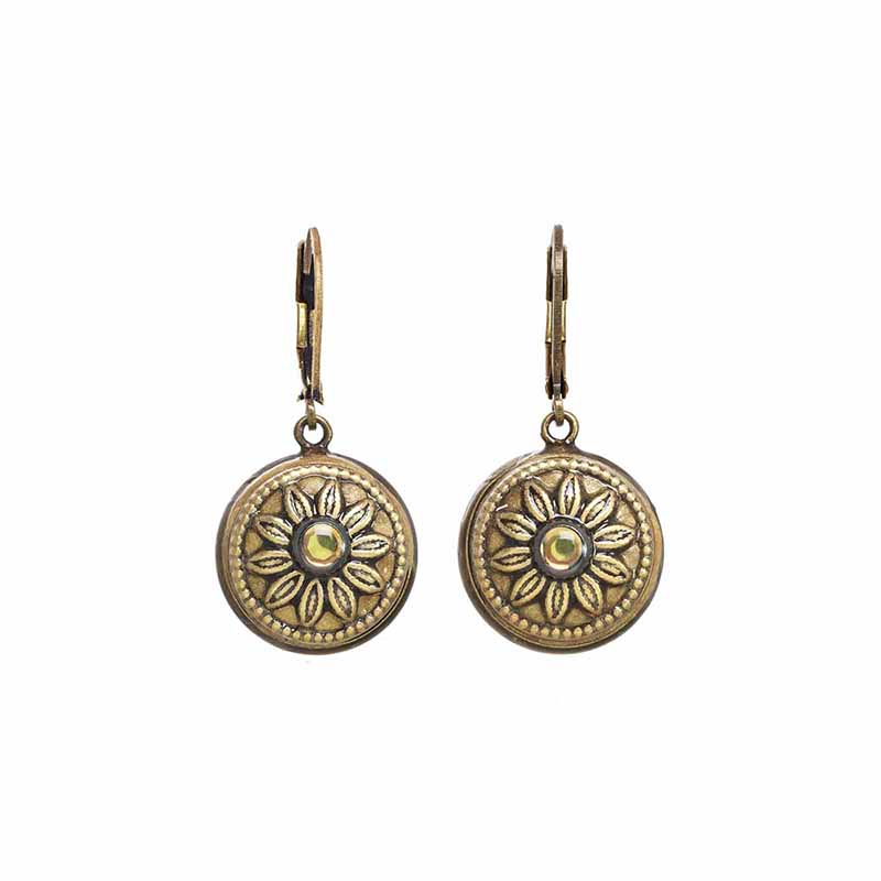 Gold Chrysanthemum Earrings