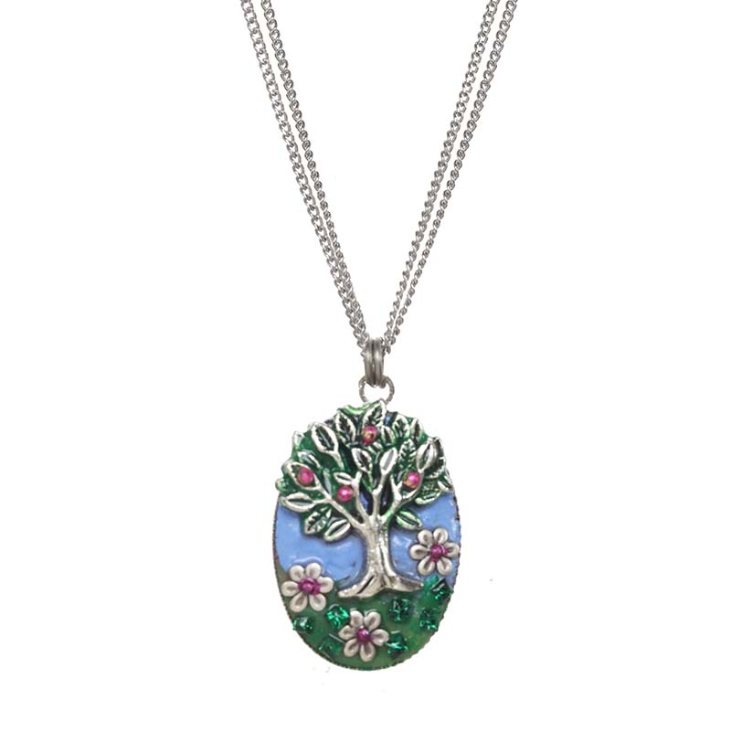 Blue and Green Tree of Life Necklace