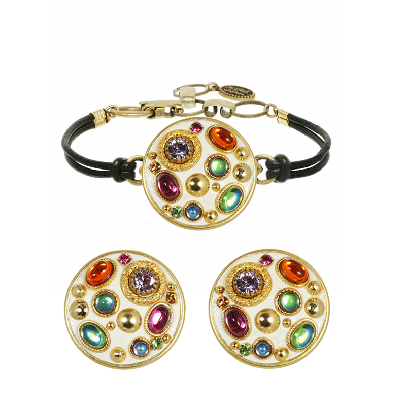 Aurora Circle Earrings and Bracelet Set