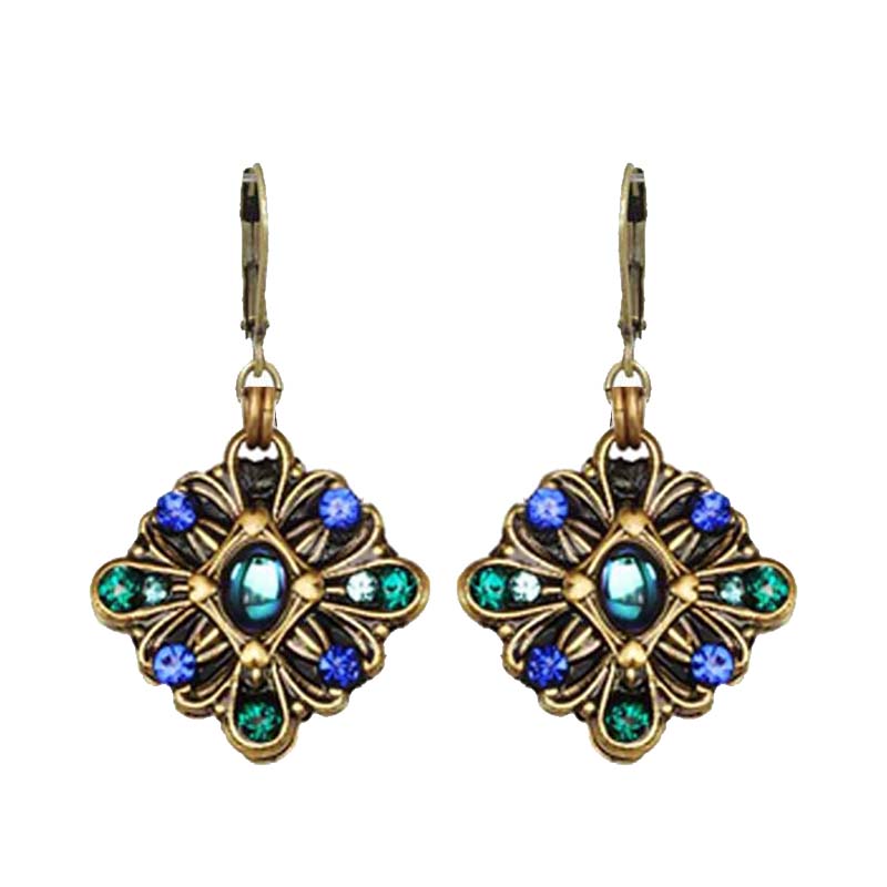 Peacock Diamond Charm Earrings