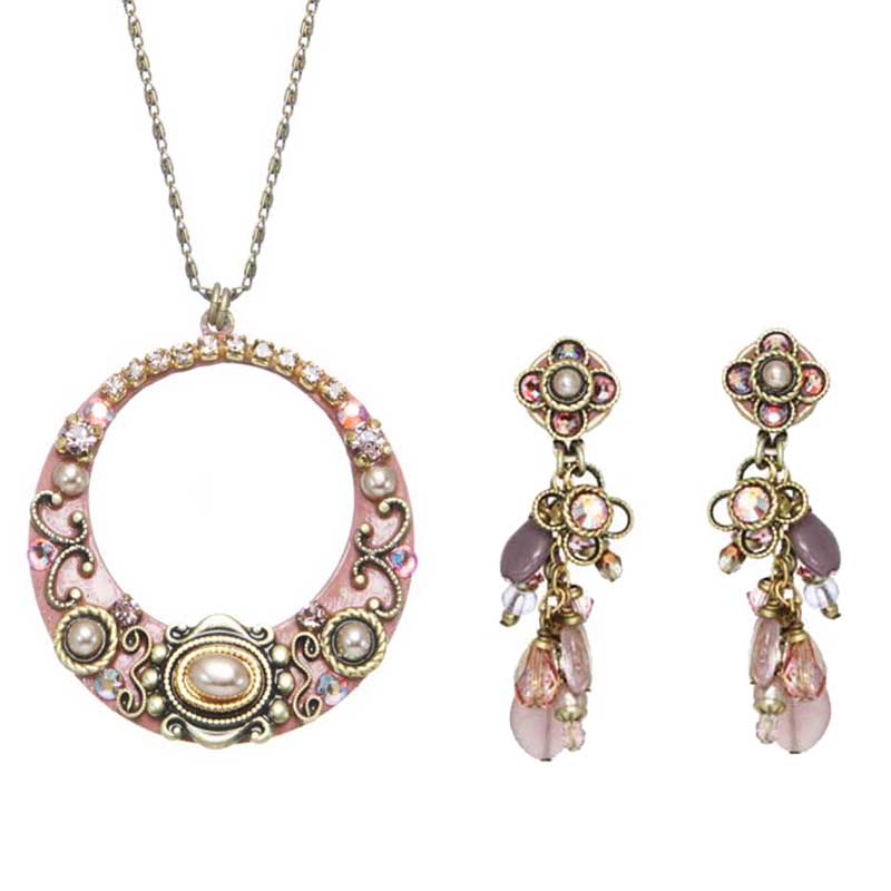 Pretty in Pink Necklace & Earrings Set