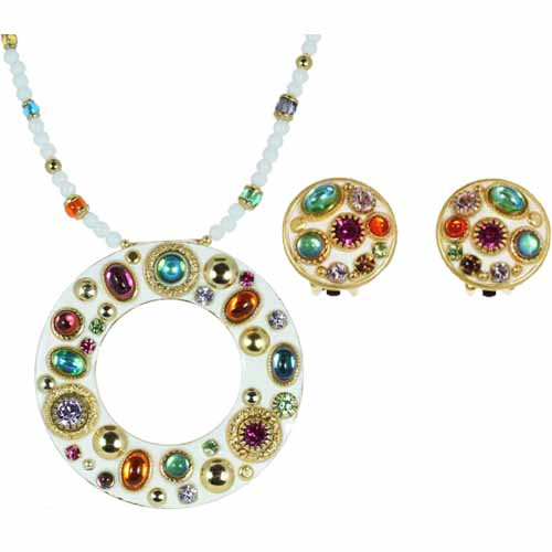 Aurora Open Circle Necklace & Earrings Set