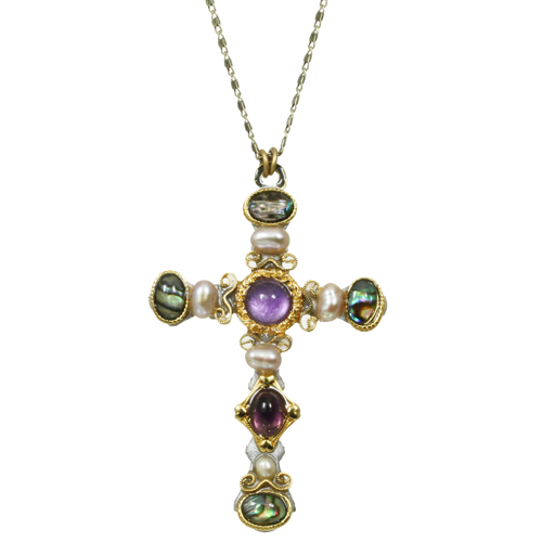 Amethyst Cross Necklace II