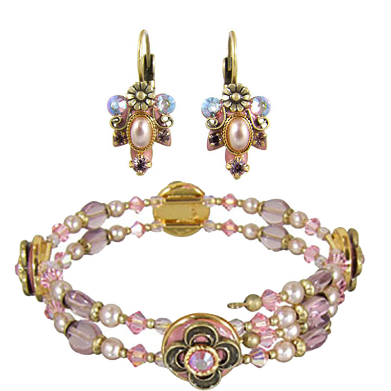 Pretty in Pink Bracelet & Earrings Set